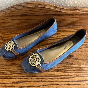 Christian Siriano for Payless Blue Denim Fabric Women's Ballet Flats Size 9M